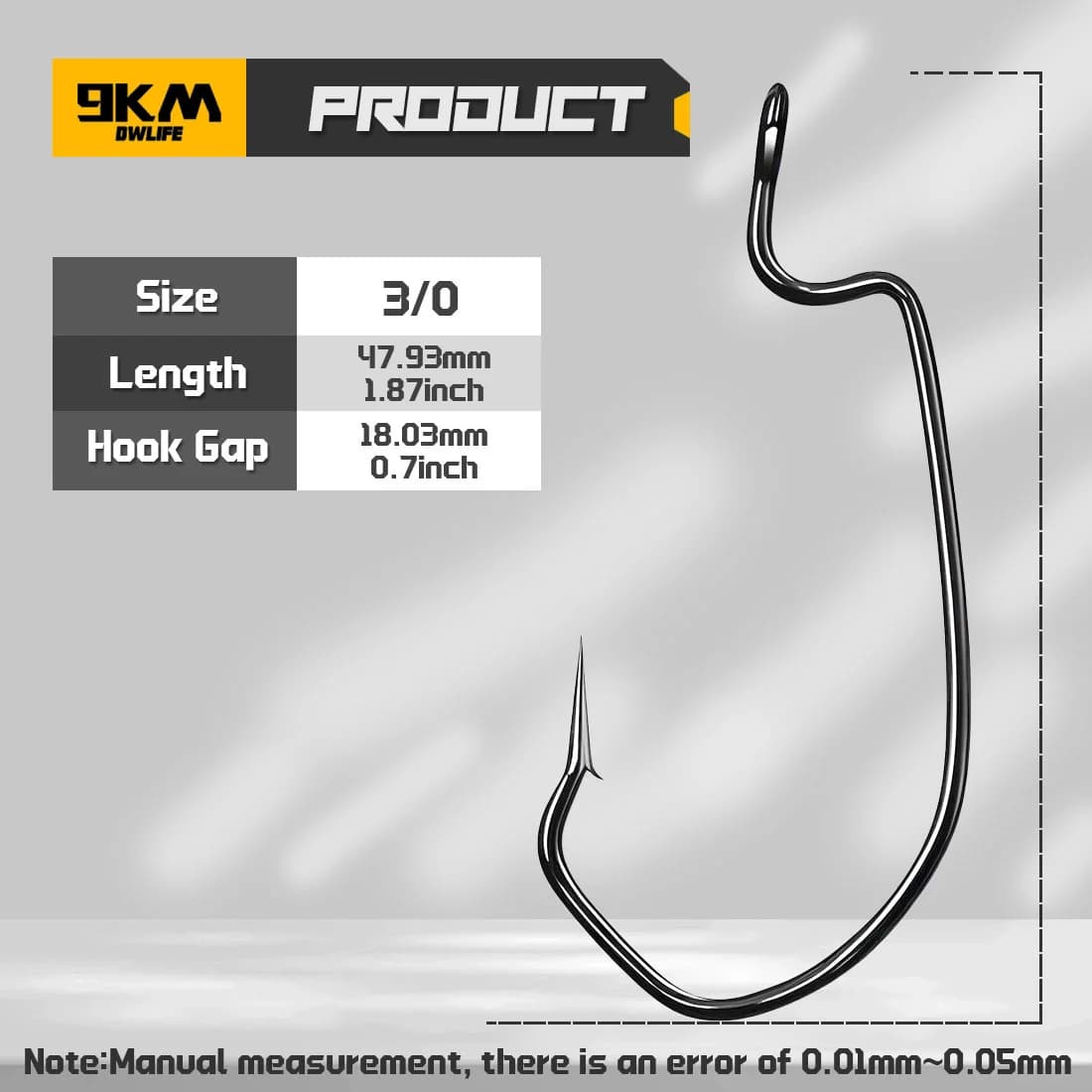 V-Bend Wide Gap EWG Worm Haken, 25-100 Stuks