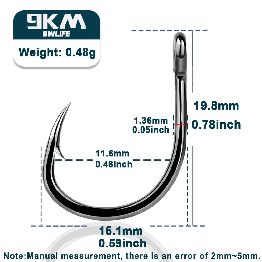 Hoog Koolstofstaal Non-Offset Circle Hooks voor Levend Aas