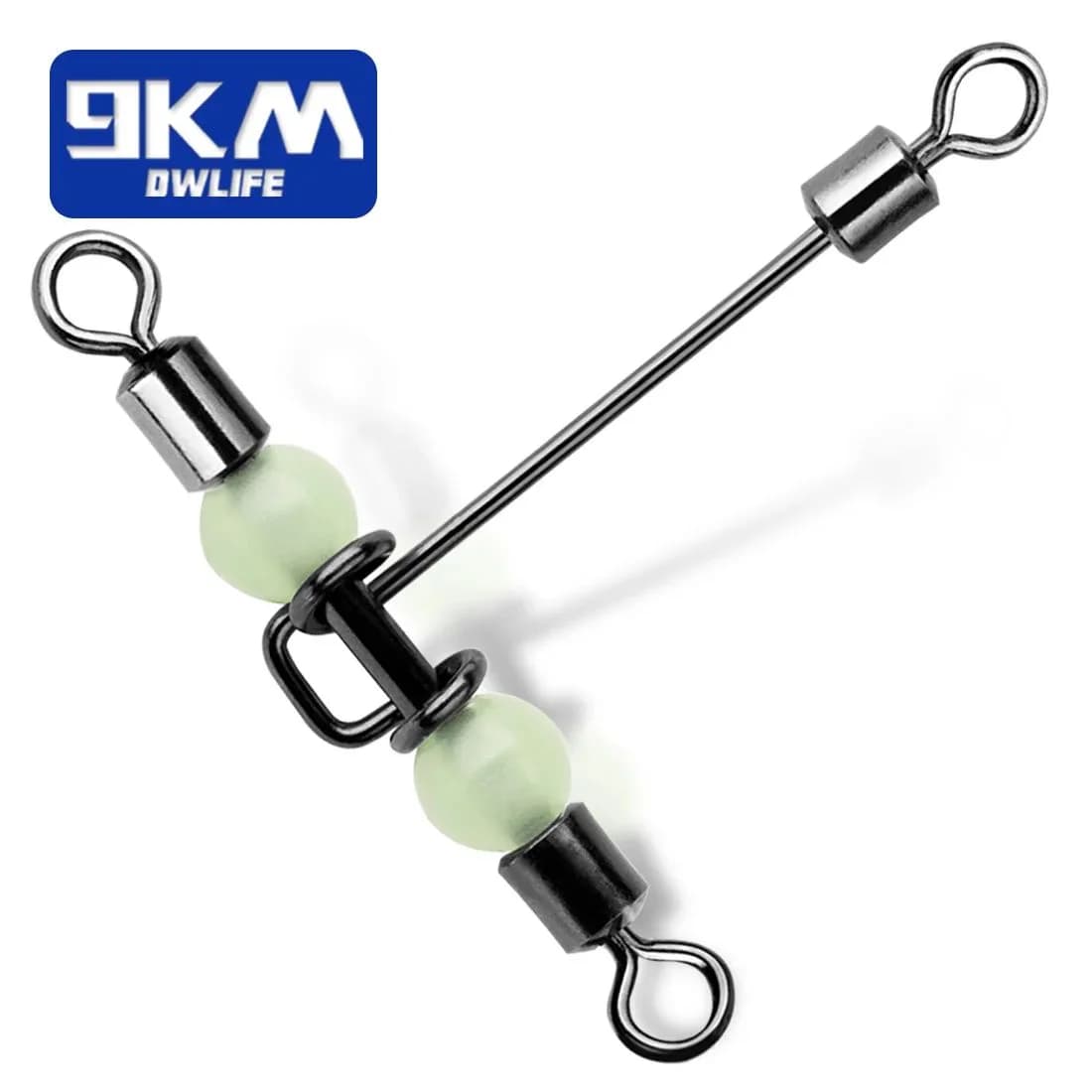 Drieweg draaiwirvels met glow beads voor vissen