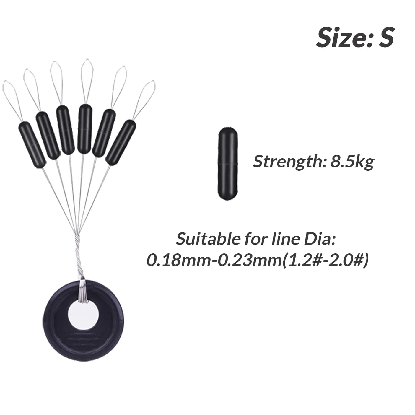 Rubber Bobber Stopper Space Beans, 60 Stuks