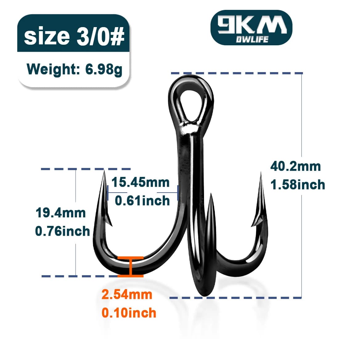 Sterke dregelhaken 4X, 10-30 stuks