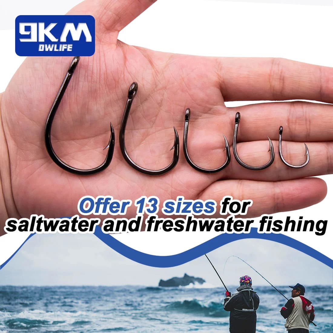 Hoog Koolstofstaal Non-Offset Circle Hooks voor Levend Aas