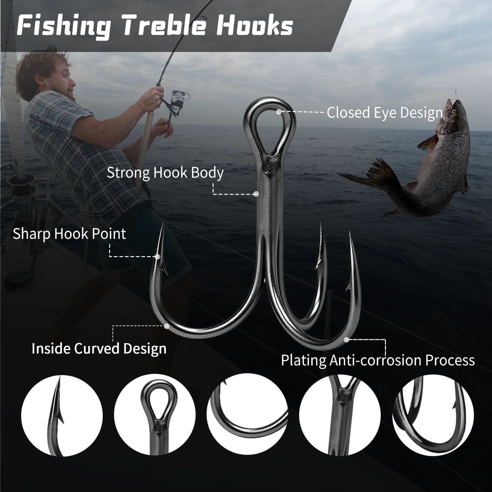 3X Sterke Drieweghaken voor Harde Lures