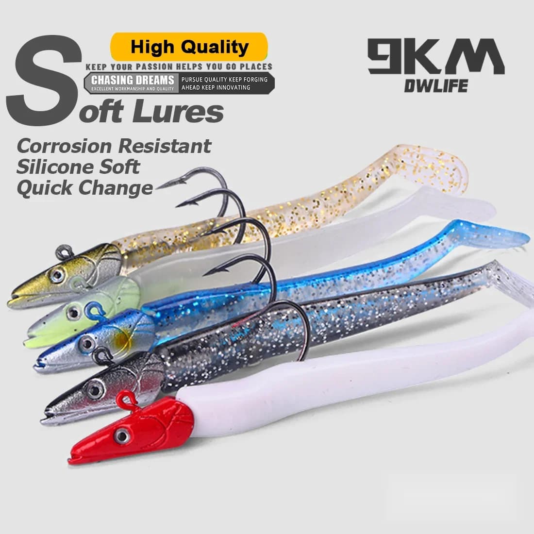 Zacht Aas Swimbait met Jig Head en Haak, 1-5 stuks, 12.5cm